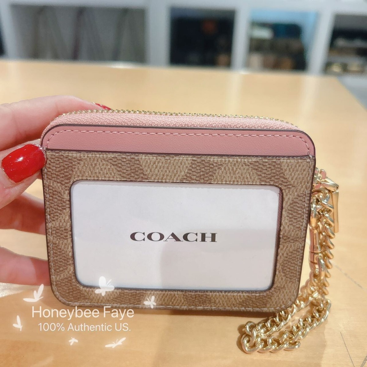 NWT Coach Zip Card Case In Signature Canvas CW883 | eBay