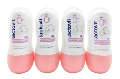 LACTOVIT LACTOUREA SENSITIVE SKIN DEODORANT 48H 0% ALCOHOL ROLL-ON (4-1.7oz)