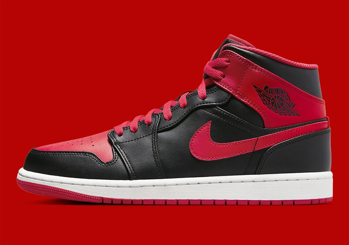 Air Jordan 1 Mid Shoes Black Fire Red White DQ8426-060 Men's Air Jordan 1 Mid Shoes Black Fire Red White DQ8426-060 Men's