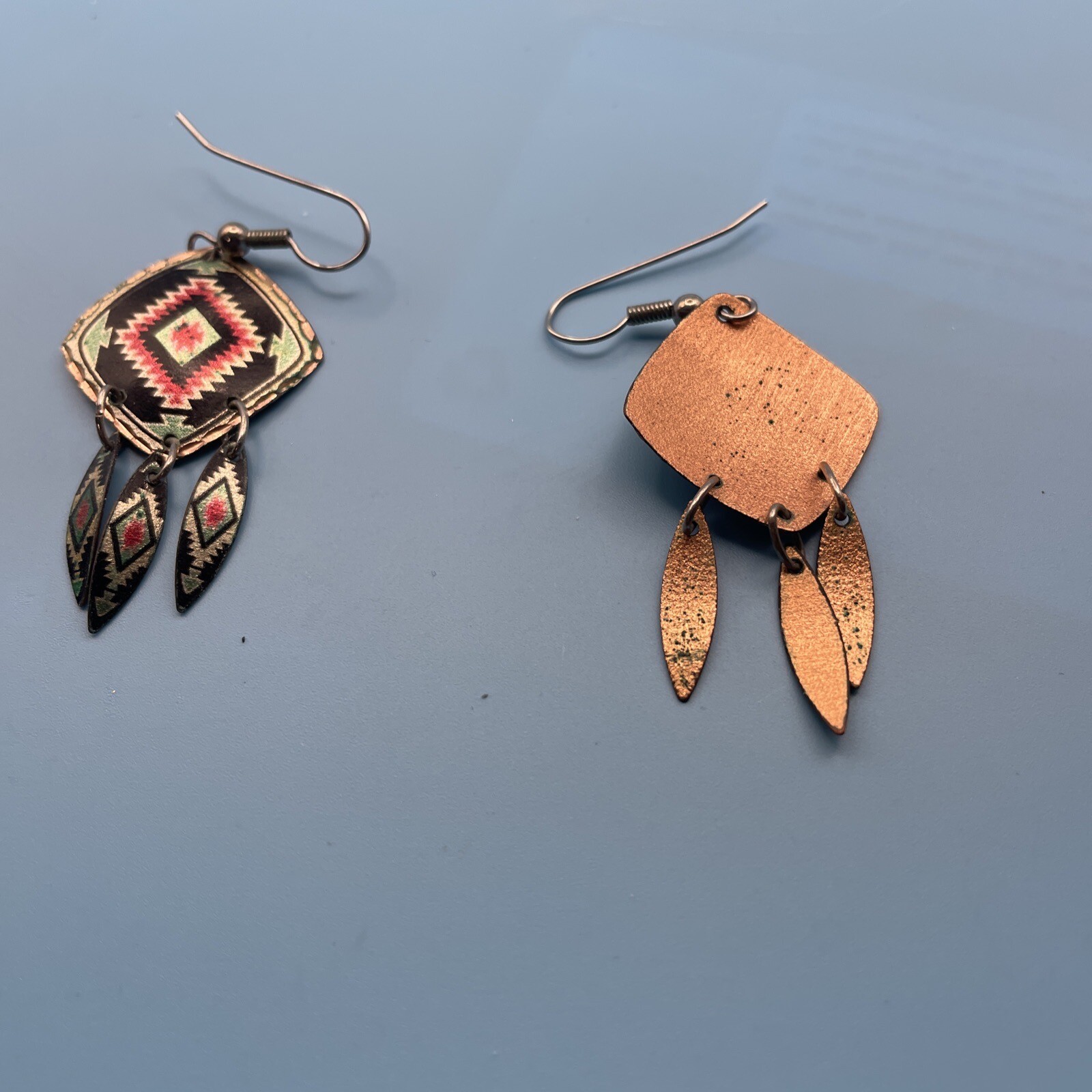 Dangle Handmade Native Earrings Made From Copper - image 3