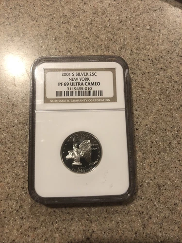 2001 S Silver State Quarter New York US Mint 25c NGC PF 69 Ultra Cameo