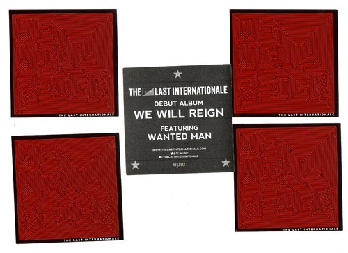THE LAST INTERNATIONALE We Will Reign 4 PEGATINAS PROMOCIONALES para cd DELILA PAZ ¡Como Nuevo! - Imagen 3 de 3