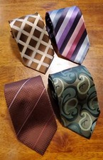  4 BCBG Attitude Men's Ties - 100 Silk Neckties - 3.5" Wide by 59" Length