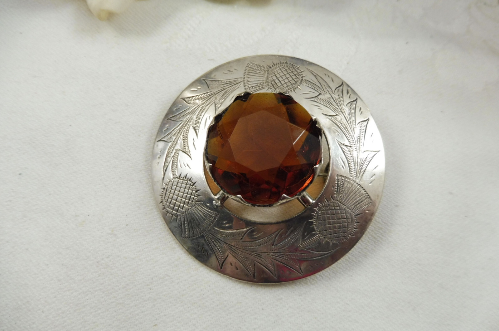 Large Antique Solid Silver Scottish Thistle Citri… - image 6