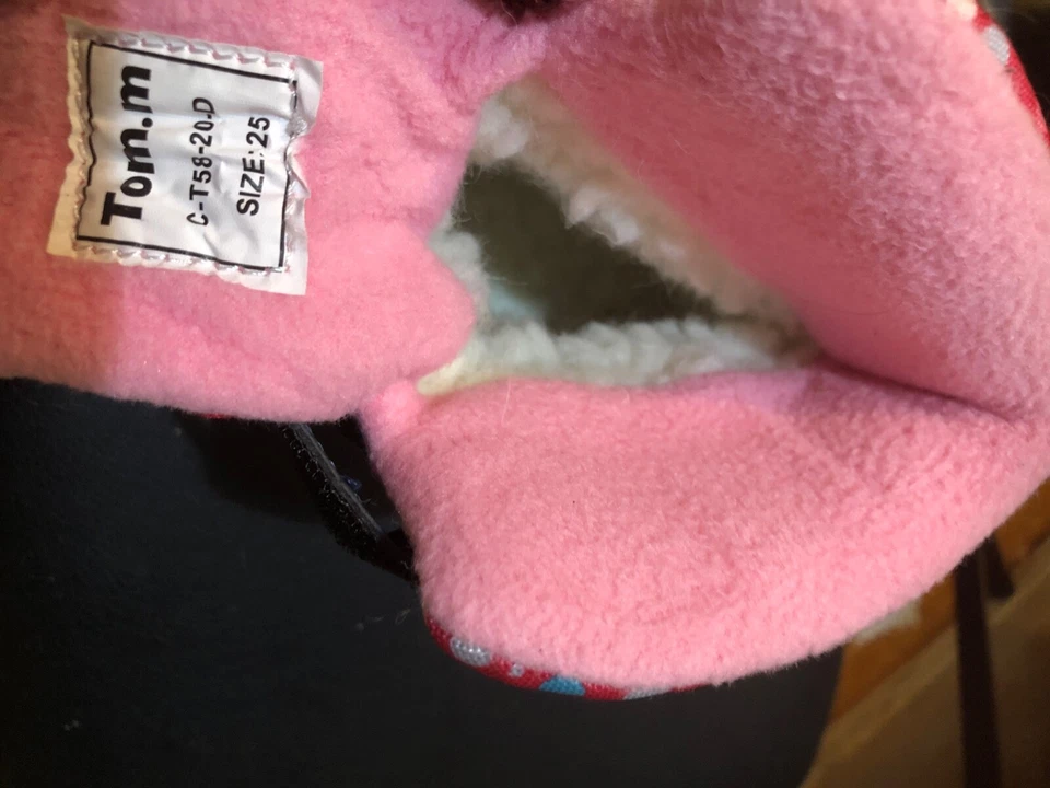 Tom.M Kids Toddler Girls Winter Snow Boots Blue Red Pink Waterproof Size 9-10 - Image 4 of 4