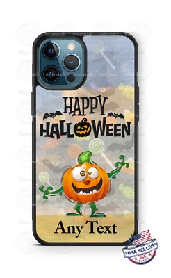 Happy Halloween Pumpkin Candy Personalized Phone Case Cover fits iPhone Samsung