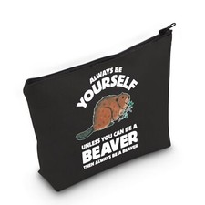 Beaver Lover Gift Beaver Cosmetic Make up Bag Beaver Makeup Zipper Pouch Bag ...