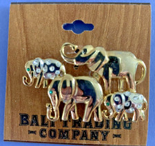 BALI TRADING COMPANY ELEPHANT PIN.  4 ELEPHANTS.  PRE-OWNED.