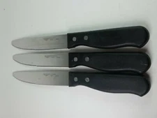Vollrath 48144 Steak Knife Stainless Blade Black Handle 3-Pieces   48144 48144