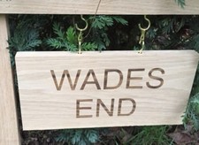  Double Sided Engraved Oak Personalised Wooden Hanging House Name/Number Sign