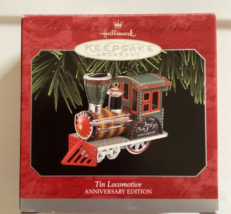 Hallmark Keepsake Tin Locomotive Ornament Anniversary Ed. Christmas 1998 NIB G