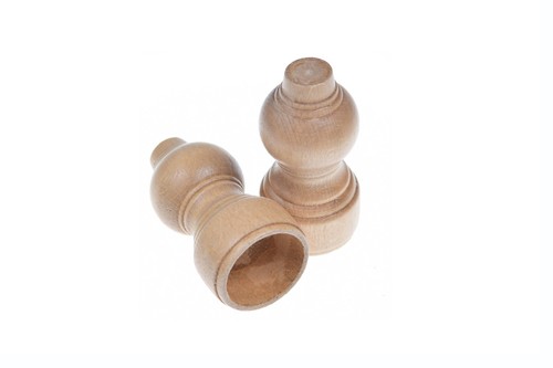 Wooden Curtain pole Finials 28mm classic Rail Finial Ends 2 Pcs - Picture 15 of 22