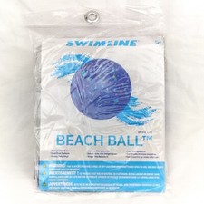 Swimline 18" Beach Ball BRAND NEW Old Stock Nautical Theme Transparent Blue