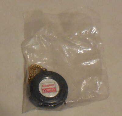 1 Dayton Tires Tape measure Keychain Black Wall Tire Advertising Vintage