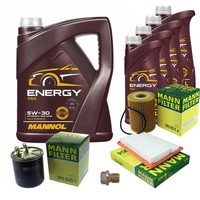 Inspektionspaket 9L Mannol 5W-30 FüR Mercedes W164 ML 320 CDI S211 E 280 T