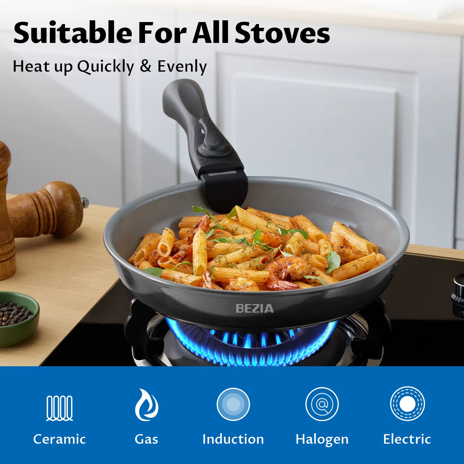 Batterie de cuisine induction en céramique durable haute performance - 4