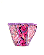 Victoria's Secret Stretch Cotton String Bikini Panty Lavender Floral