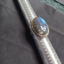 Natural Labradorite Ring 925 Sterling
