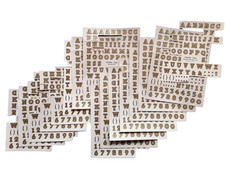 Alphabet Transfers, Black/Gold, 16 part-sheets, Letter size 13mm, Decorettes