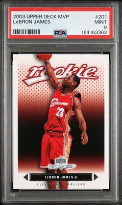 RARE 2003 Upper Deck MVP LeBron James #201 RC Rookie PSA 9 Cavaliers HOF Card