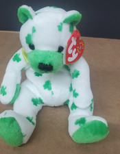 Clover Ty Original Authentic Beanie Baby Bear with shamrock Retired Collectible