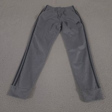 Adidas Sweatpants Mens Small Gray 3-Stripes Tricot Joggers Warm-Up Cuffed Pants