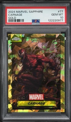 2024 Topps Chrome Marvel Sapphire Gold Carnage 50/50 #77 PSA 10 GEM MINT OMEGA!!