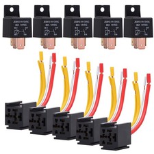 5 PCS Heavy Duty Truck Engine 4 Pin 80A 12V Normally Open Relay SPST