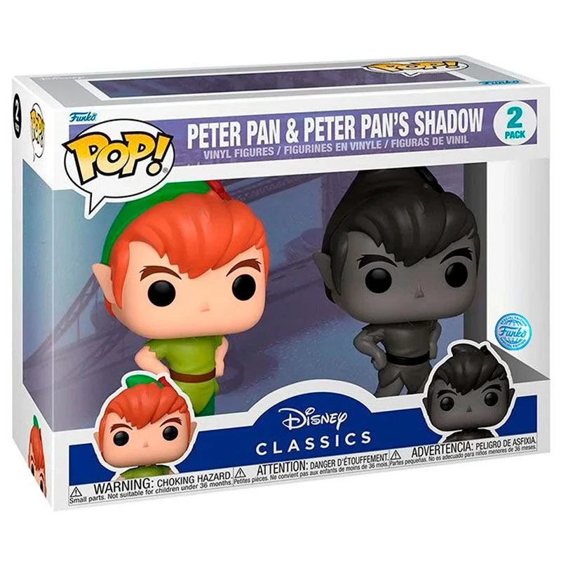 Pop Pack 2 Figures Disney Peter Pan - Peter Pan & Peter Pans Shadow Esclusiva Fu