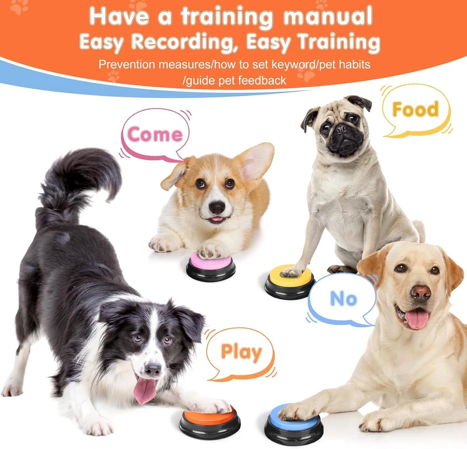 Dog Buttons for Communication,Talking Buttons for Dogs,8 Recordable Sound Button - Image 4 of 4