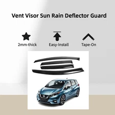 Window Visor Sun Rain Guard Deflector Fits Versa Note Hatchback 2014-2019