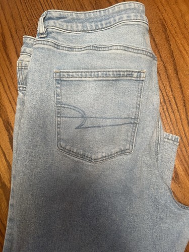 American Eagle Mom Jeans Größe 16 kurze strigide helle Waschung Jeans - Bild 9 von 11