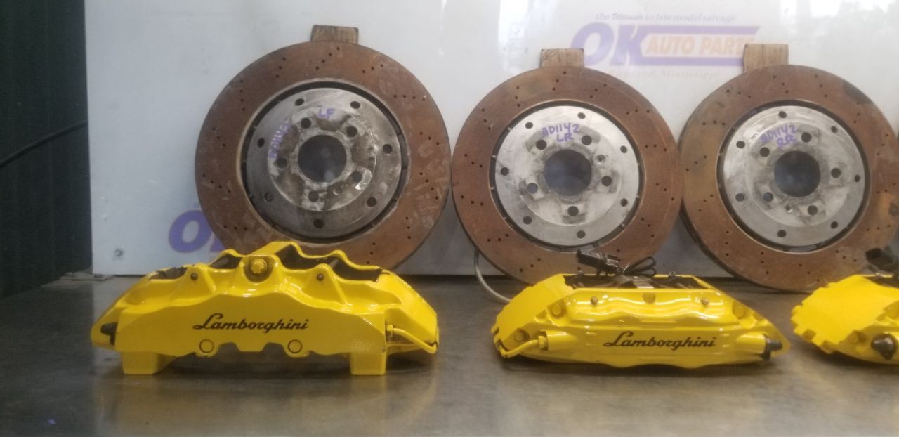 2004 LAMBORGHINI GALLARDO BREMBO BRAKE CALIPER SET WITH ROTORS YELLOW