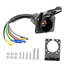 7 Way RV Trailer Light Connector Receptacle Harness Adapter 7 Pin Trailer Plug
