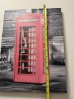 Set of 3 London Cityscape Canvas Prints Red Phone Booth Bus Umbrella 12x16 — photo 2