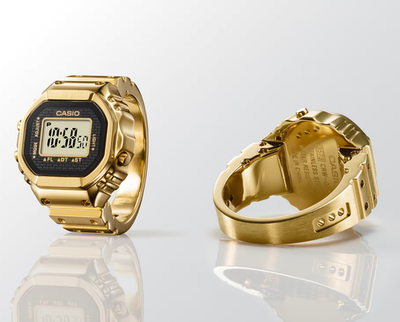 CASIO RING WATCH CRW-001G-9JR Stainless Steel World Time Alarm New