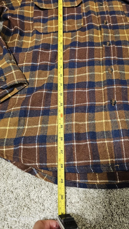 Camisa de franela a cuadros Horizon Bass Creek Outfitters para hombre L marrón azul amarillo... Foto 3 de 4