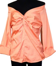 Magaschoni Original Evening Chic off the shoulder Blouse Full Zipper Back  SZ 12