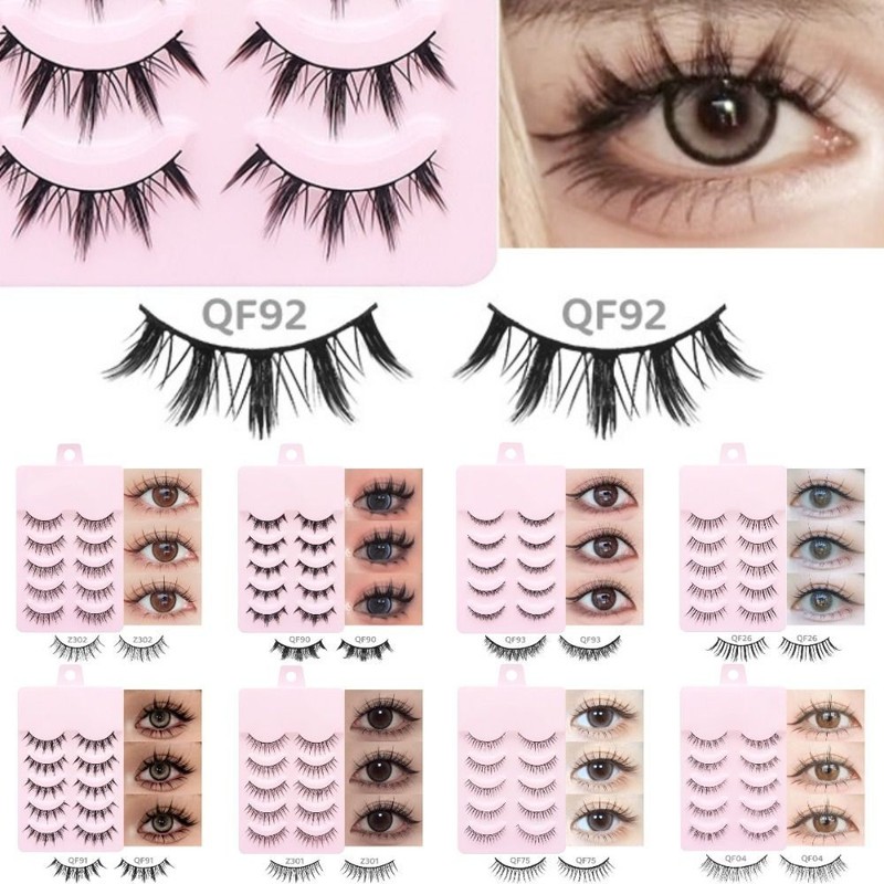 5 Pairs Manga Lashes Anime Cosplay 3D False Eyelashes Faux Mink Lashes  Girl