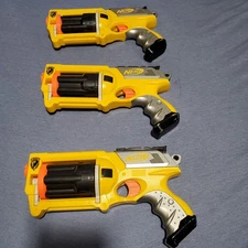 Nerf N-Strike Maverick REV-6 Revolver, Lot of 3, 3 Yellow Guns