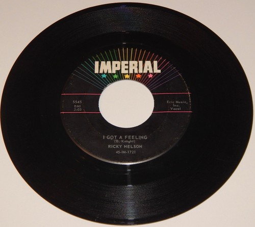 Vintage Record, RICKY NELSON: LONESOME TOWN, 45 rpm, 1958, Rock & Roll - Picture 2 of 4