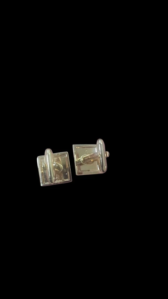 Vintage Hickok Letter "M" Silver And Gold Men's Metal Cufflinks For Dress Shirts - Image 3 of 4