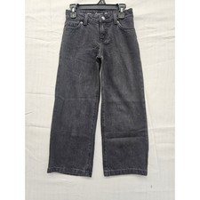 Cat  Jack Girls Wide Leg Jeans Washed Black Denim Size 6 Recycled Cotton