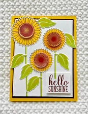 Gina K Designs Graphic Sunflowers Stamps, Die Cuts,  Foil Mates