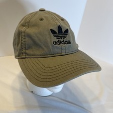 Adidas Green Hat Cap Trefoil Embroidered Logo Strap Back Mens Dad Baseball
