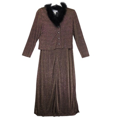 jessica howard black and gold dress Jessica Howard Metallic-Foil Shift Dress