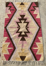 Vintage Traditional Handmade Beautiful Turkish Kilim Floor Rug Carpet 122x75 cm