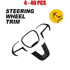4-40X Glossy Black Steering Wheel Panel Cover Frame Fit 2015-2023 Dodge Charger