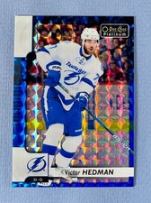 Victor Hedman 2017 O-Pee-Chee Platinum Royal Blue Cubes /99 #35 NHL Hockey Card