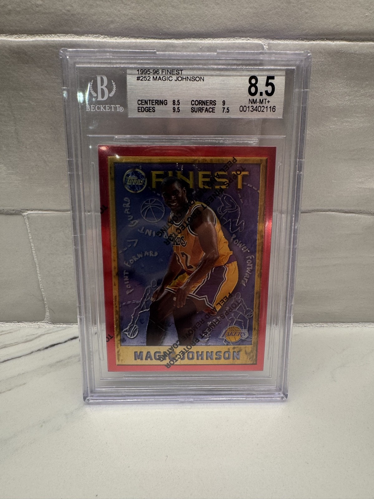 1995-96 Topps Finest - Magic Johnson #252  BGS 8.5